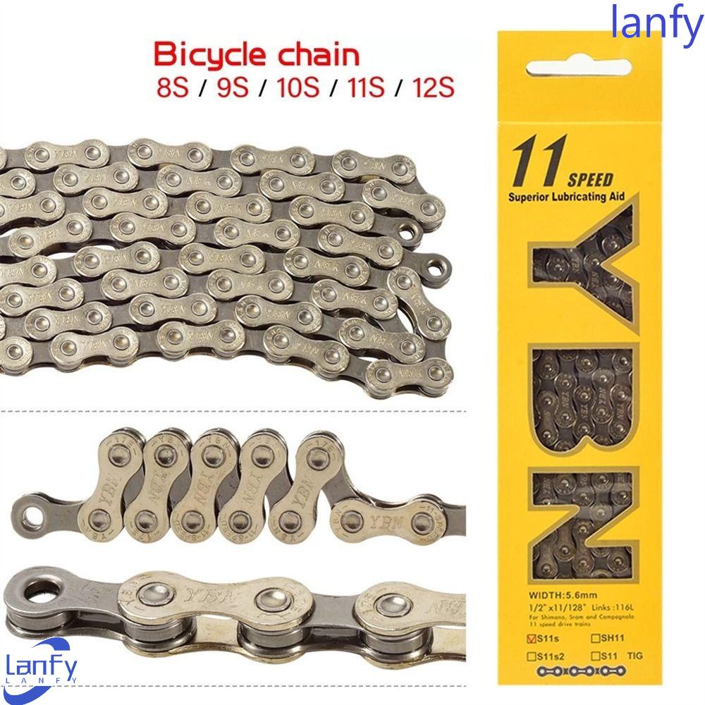 Lanfy Rantai Sepeda Hollow Aksesoris Sepeda 116kait 9kecepatan 12kecepatan6/7/8kecepatan MTB Bike Chains