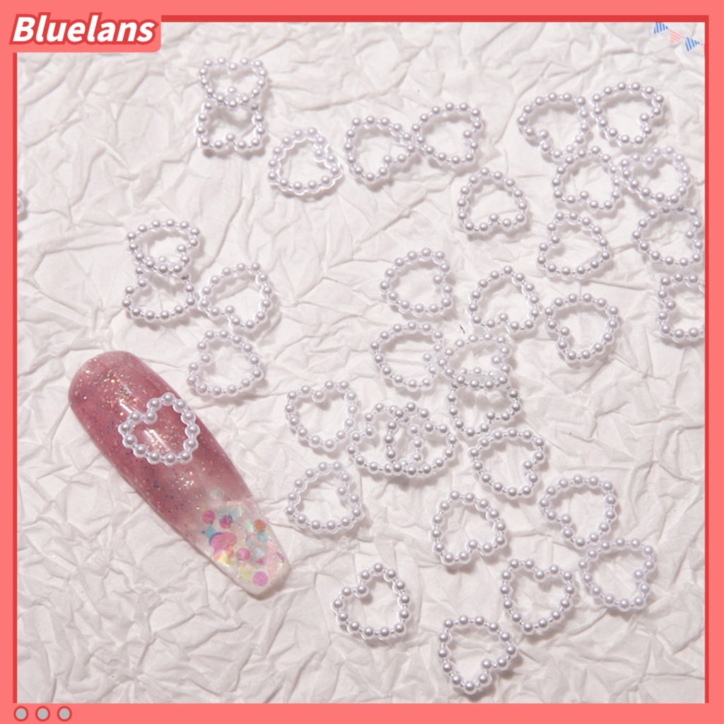 [BLM] 50pcs Kuku Jantung Dekorasi Gloss Tiga Dimensi Tidak Luntur Desain Berongga DIY Kuku Mutiara Imitasi Pesona Manikur Desain Manicure Store Supply