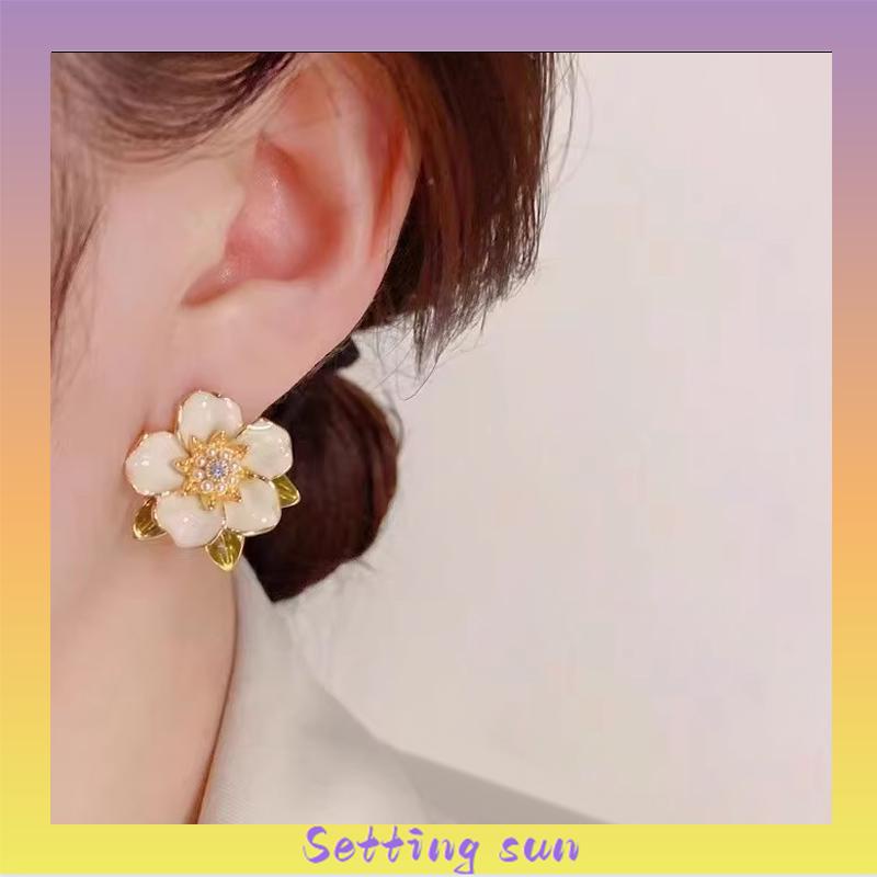 Anting Tusuk Motif Bunga Gaya Korea Fashion Untuk Wanita TN