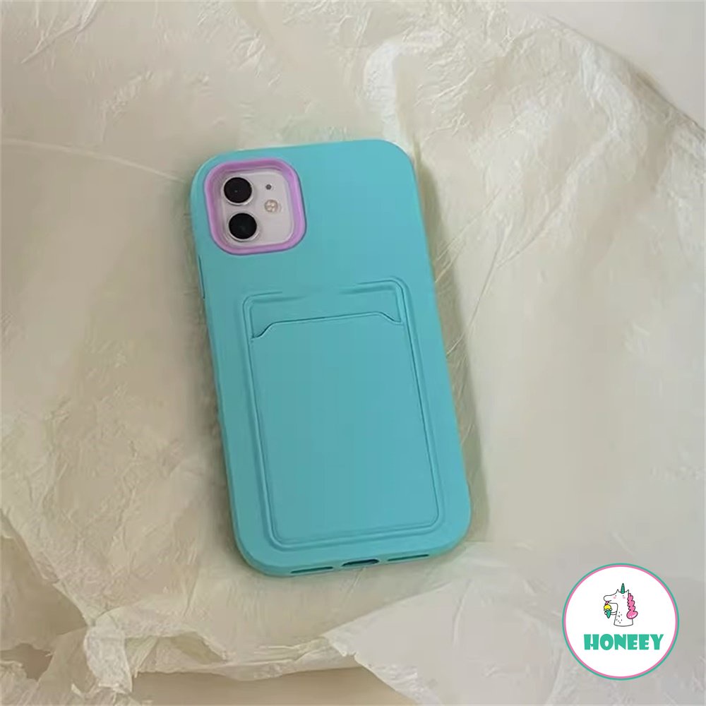 IPHONE Case Holder Tas Slot Kartu Fashion Untuk Iphone14 13 11 12 Pro Max XS Max XR 14Pro Shockproof Soft Dompet Cover