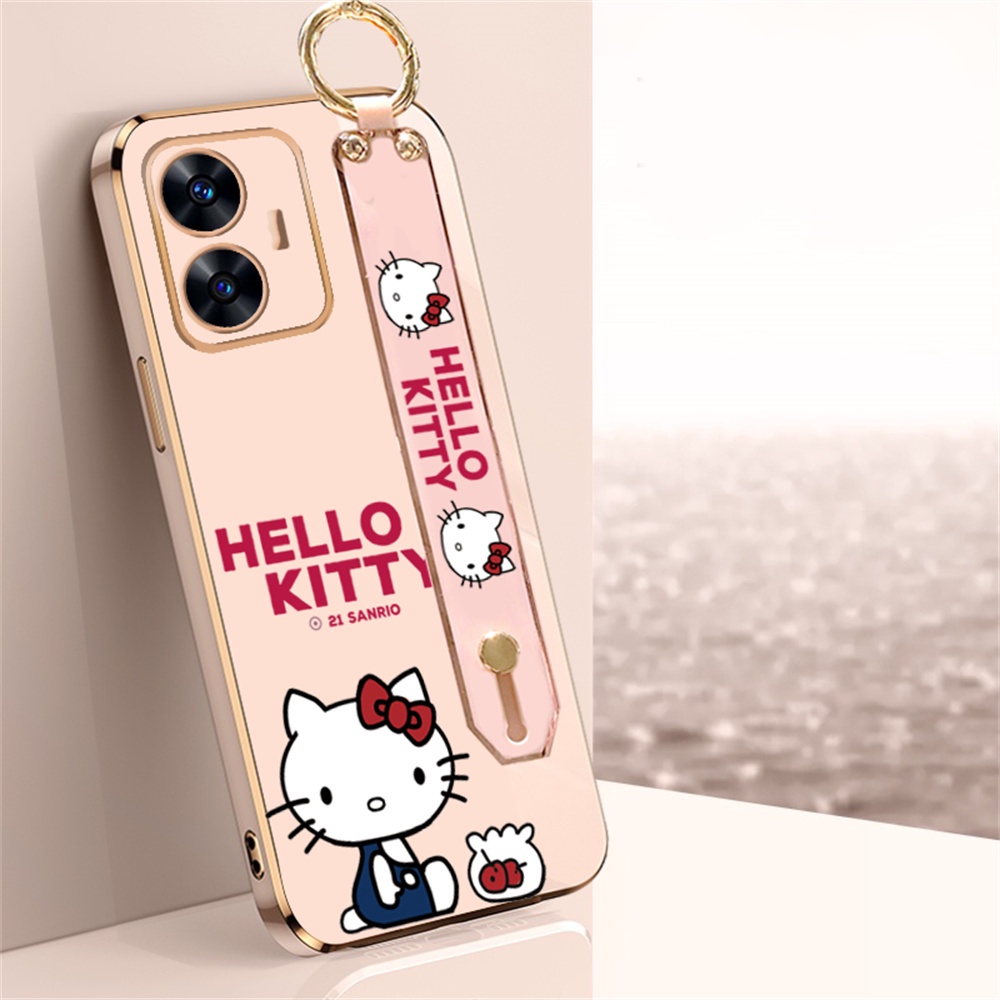 Case Kitty Kartun Samsung A24 A14 A13 A04e A04S A03 A03S A23 A02S A10S A10 A12 A20S A52 A52S A50 A50S Stand Holder Lipat Mewah Plating Karet Soft Cover