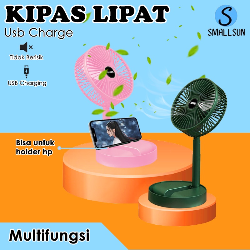 (SS) Kipas Angin Lipat Multifungsi Kipas Angin Mini Fan Portable Putar 180 buat kantoran