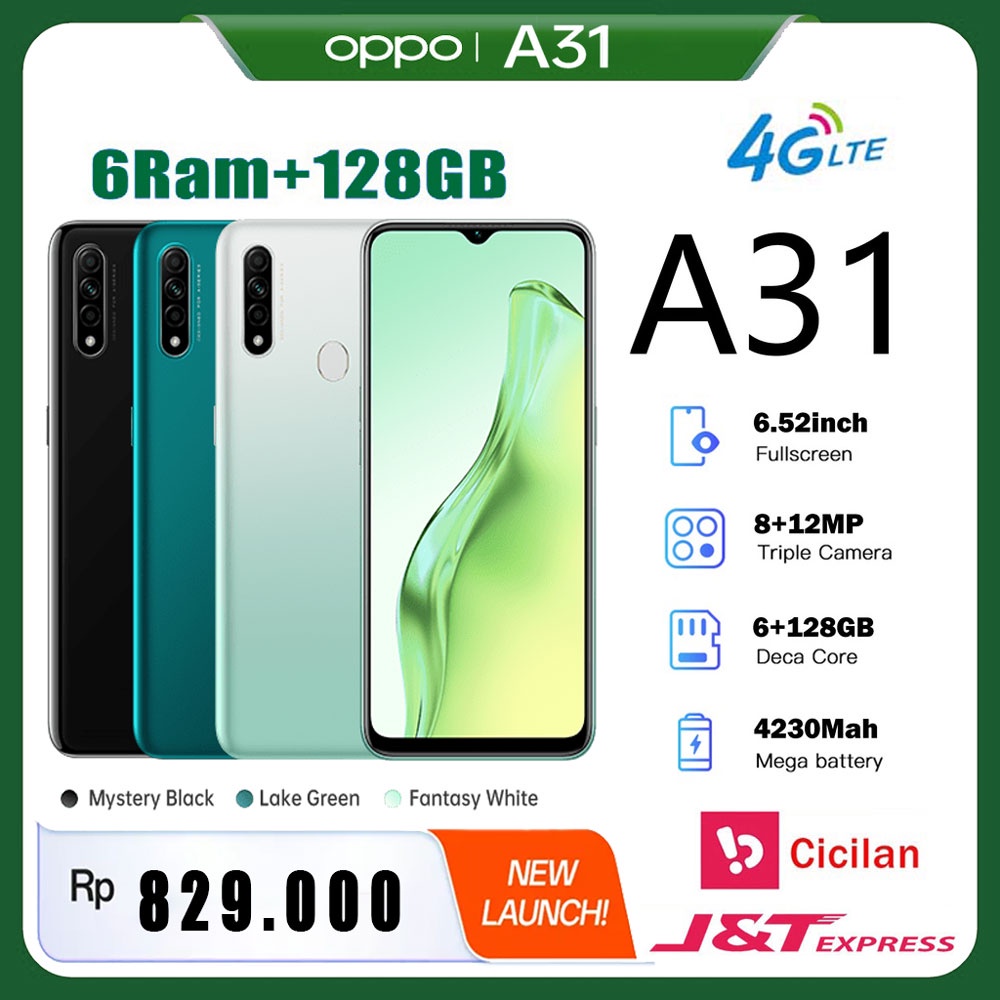 HP OPPO A31 RAM 6/128GB GARANSI 1 TAHUN