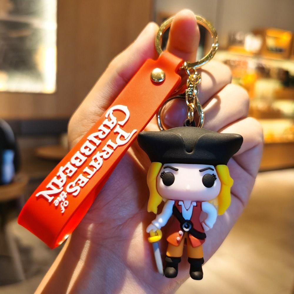 [Elegan] Pirates Of The Caribbean Keychainn Hadiah Ulang Tahun Kawaii Gantungan Kunci Fun Hias Anime Figure Captain Jack Keyring