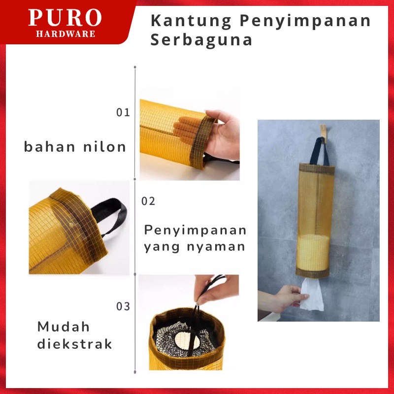 Dispenser Kantong Plastik Sampah Gantung Dinding Tempat Kantong Kresek / Tempat penyimpanan kantong plastik / Kantung penyimpanan serbaguna