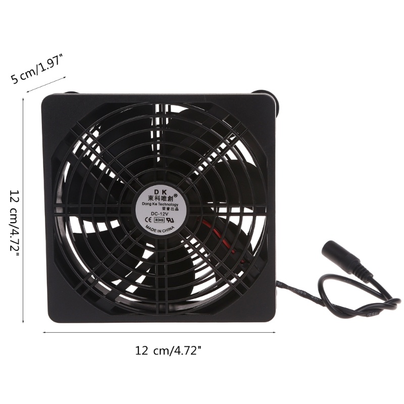 Cre 12cm DC12V Kipas Pendingin Untuk Router Wireless Komputer Cooler Fan5 5x2 1mm 2000RPM