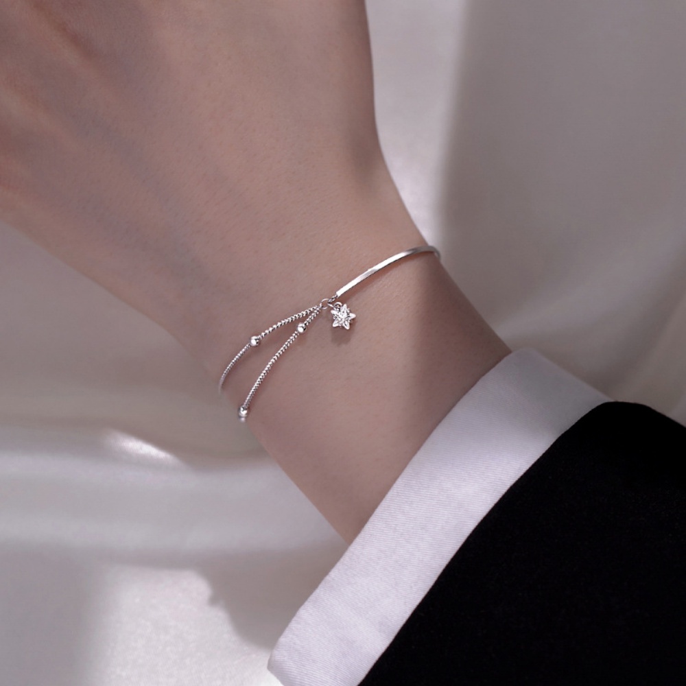 Deartiara Bintang Setengah Gelang Setengah Gelang Perempuan Rasa Canggih Kecil Dan Minimalis INS Double Layer Handwear