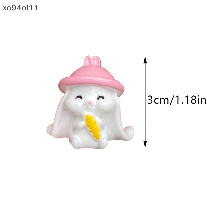 Xo 2Pcs Luminous Puppy Bunny Ornamen Mini Kartun Anjing Kelinci Boneka Mikro Lanskap Dekorasi Rumah Boneka Miniatur Mainan OL