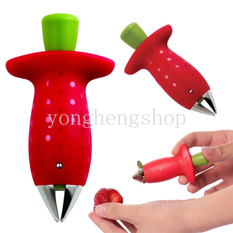 Kreatif Strawberry Huller Corer Buah Daun Tomat Tangkai Alat Cabut Strawberry Pit Remover Dapur Gadget