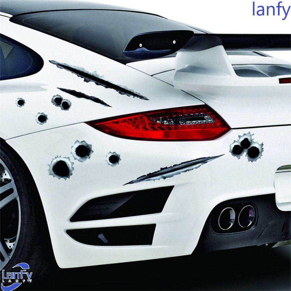 Lanfy Stiker Mobil Kendaraan Aksesoris Bumper Body Mobil Melindungi Simulasi Tahan Air Retak Stiker Lucu Gores Stiker