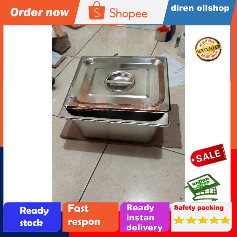 wajan kotak stainless plus tutup potato stik atau deep fryer