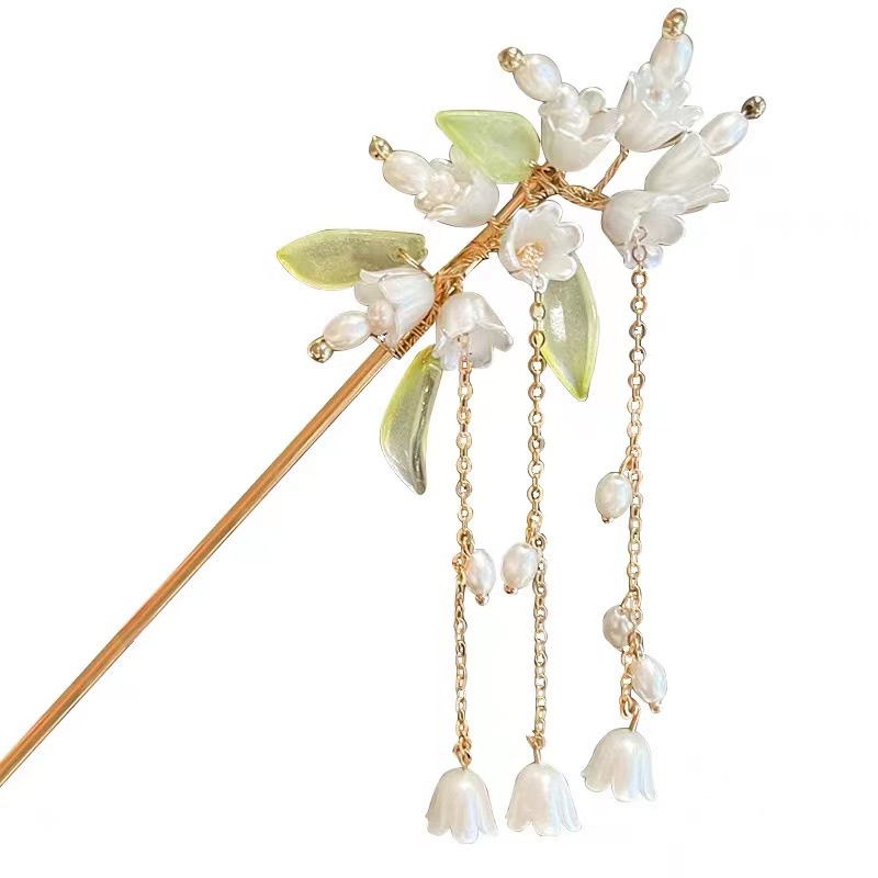 Lily of the valley style Jepit Rambut Temperamen Kuno Bola Peri Hiasan Rambut2023Musim Panas