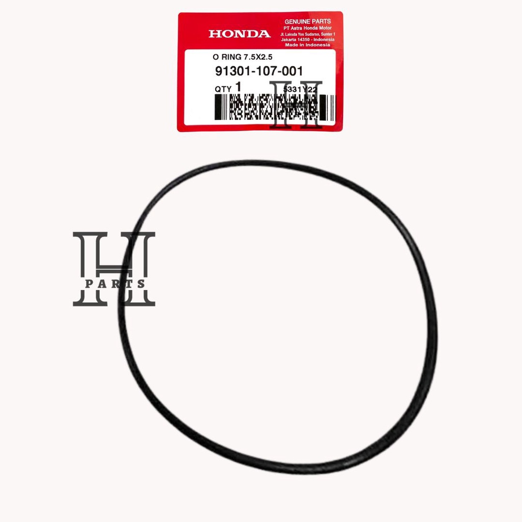 ORING O-RING SEAL SIL OLI TUTUP TIMING GEAR NOKEN AS 7.5×2.5 GL MAX PRO MEGAPRO TIGER 91301-107-001 ASLI ORIGINAL AHM HGP HONDA