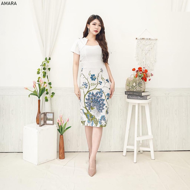 Evercloth Revin / Amara Dress Wanita Batik Lengan Panjang Couple Modern Dress