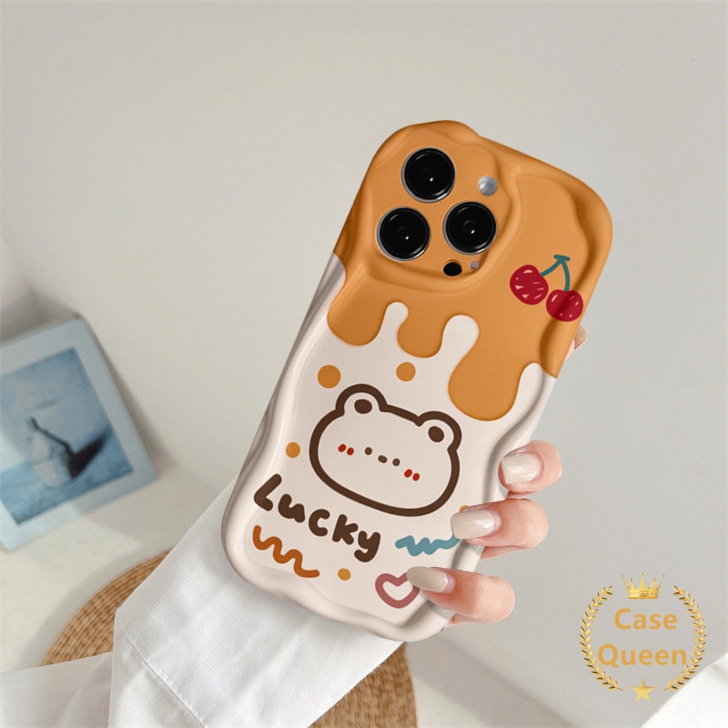 Untuk Oppo A77 A33 A12 A11K A57 A35 A16s A54 A17K A5s A12E A16 A17 A77S A7 A15s A15 A53 A3s A32 3D Wavy Curved Edge Cute Monster Crocodile Winnie Bear Manyo Rabbit Couple Case