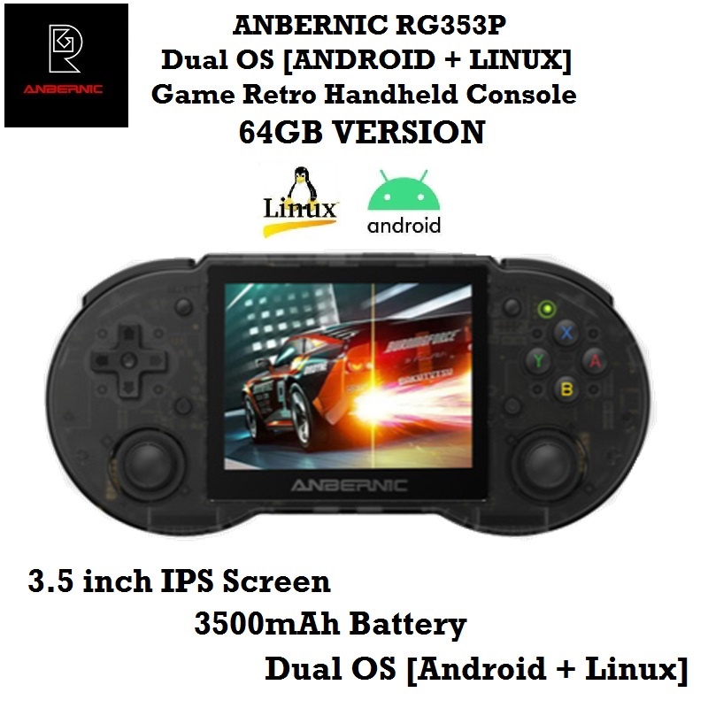 AKN88 - ANBERNIC RG353P 64GB - Dual Mode Emulator Retro Game Handheld Console
