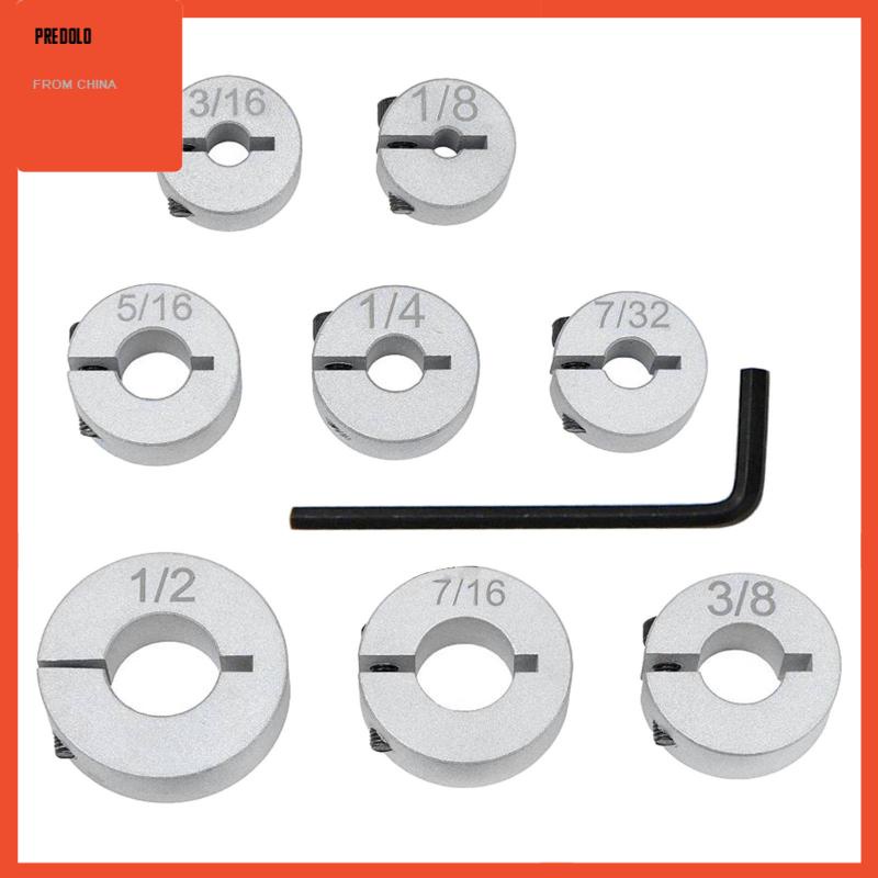 [Predolo] 8pcs Mata Bor Kedalaman Stop Kerah Set Dowel Lubang Kerja Metal Depth Bit Fixed