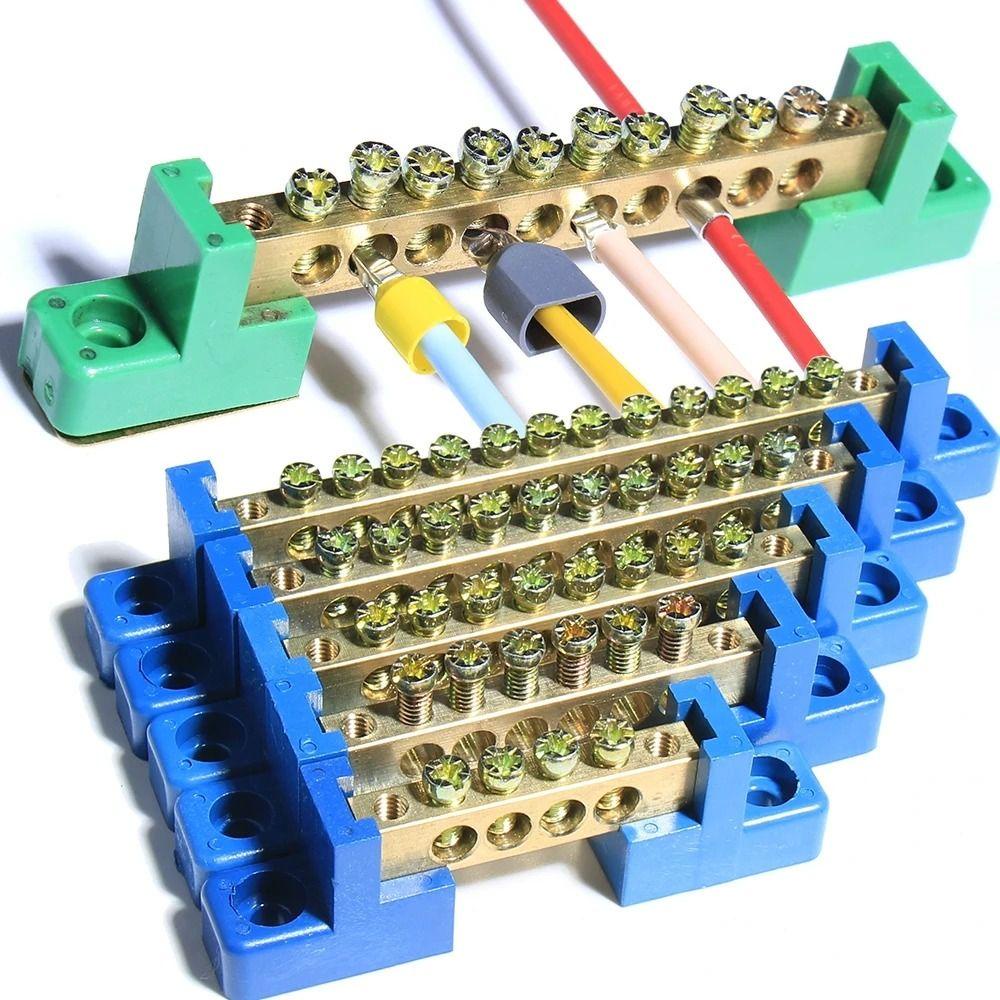 TOP Copper Screw Terminal Block Flame Distribution Box Bar Barisan Kabel Nol Arde Blok Terminal Tembaga