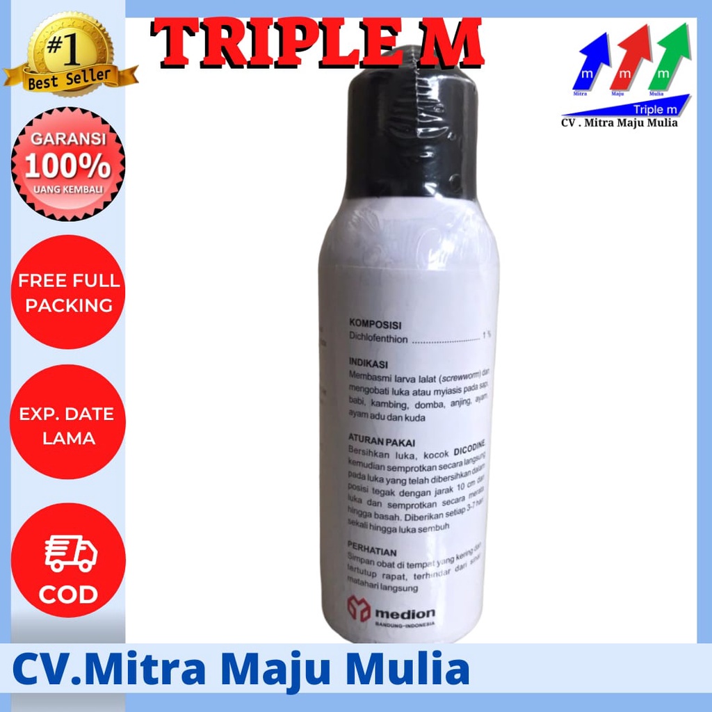 DICODINE spray 50 ml obat luka Hewan bebas lalat - GUSANEX Mini