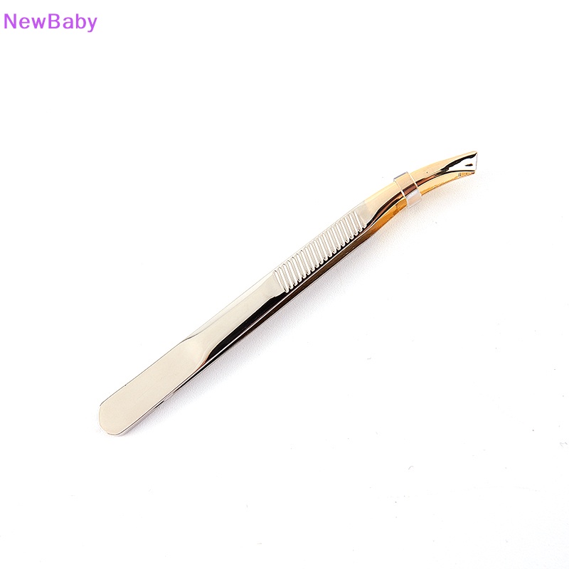 Newbaby Penjepit Alis Stainless Steel Slant Tip Eyes Tweezer Clip Penghilang Bulu Wajah ID