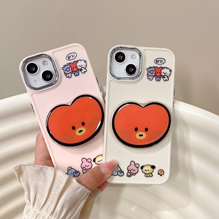 All New Metal Camera Skin Silicone Soft Case IPhone 11 12 13 14 Pro Max Women's Fashion Gift Cute Cartoon Phone Case Funny BT21 Popsocket Red Love