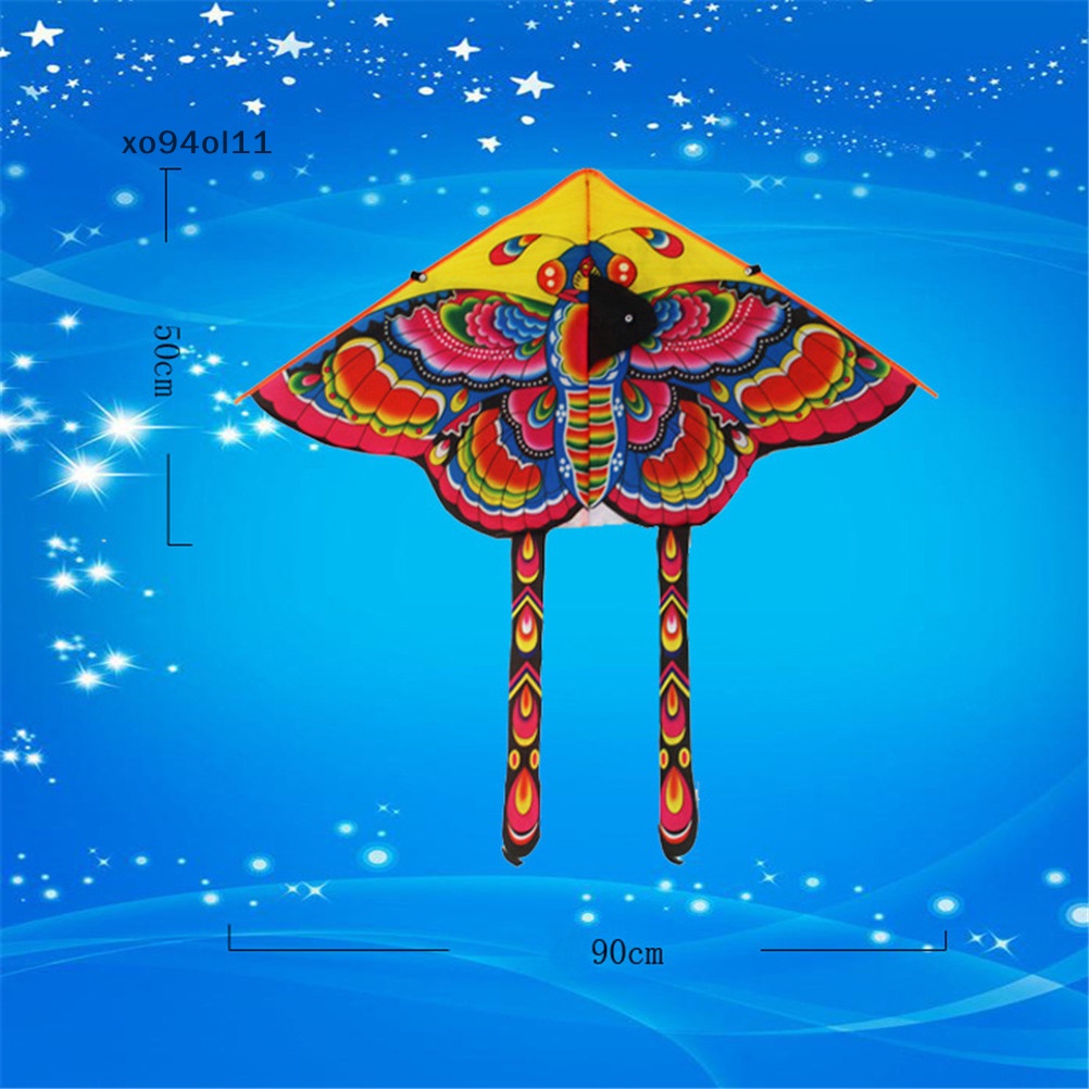 Xo Besar 90 cm Butterfly Layangan Single Line Novelty Animal Layangan Anak.Hadiah Mainan90*55cm Nilon Hujan Butterfly Kite OL