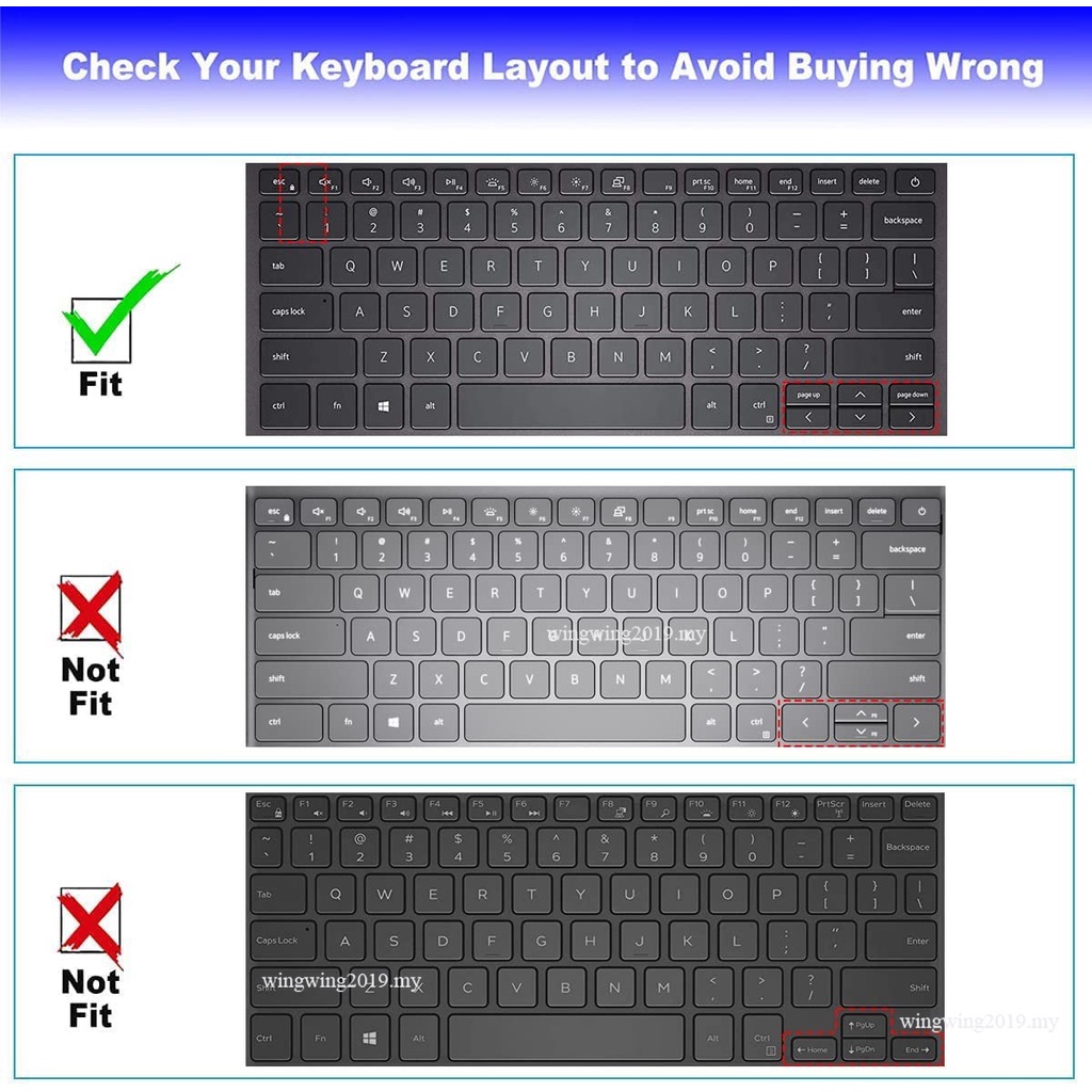 Sarung Keyboard Laptop Untuk Dell Inspiron14 7405 7409 7490 5405 5406 5490 5493 5498 13 5300 5301 5390 5391 7300 7306 7390 7391