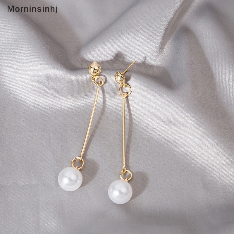 Mornin 1pasang Anting Drop Mutiara Simulasi Rumbai Panjang Untuk Wanita Hadiah Perhiasan Korea Warna Emas Pendientes Jewelry id