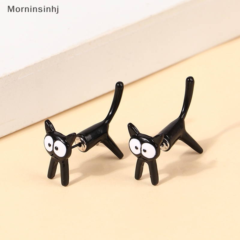 Mornin 1pasang Anting Kepribadian Kucing Hitam Kecil Lucu Untuk Wanita Lucu Kartun Kitty Anting Hewan Tren Gadis Pesta Perhiasan Hadiah id