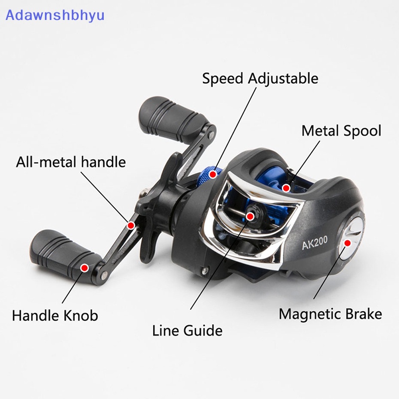 Adhyu Gulungan Pancing Tangan Kiri Kanan Baitcasg Reel Adjustable Sistem Rem 8kg ID