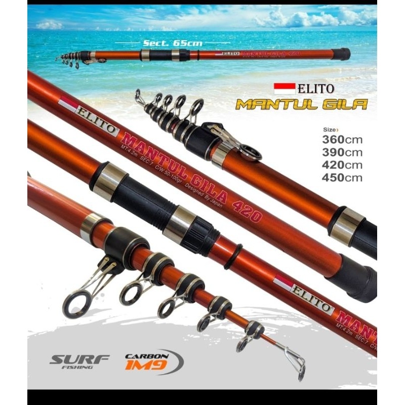 Joran Pancing Mantul Gila  Surf Elito  mantul gila 360 390 420 450 Pantai pasiran