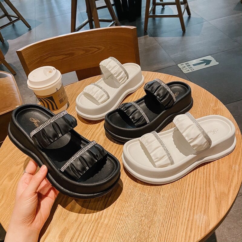 TOPGROSIR TG1738 Sandal Wedges Import Wanita Jelly  Platform Tali Glitter Fashion