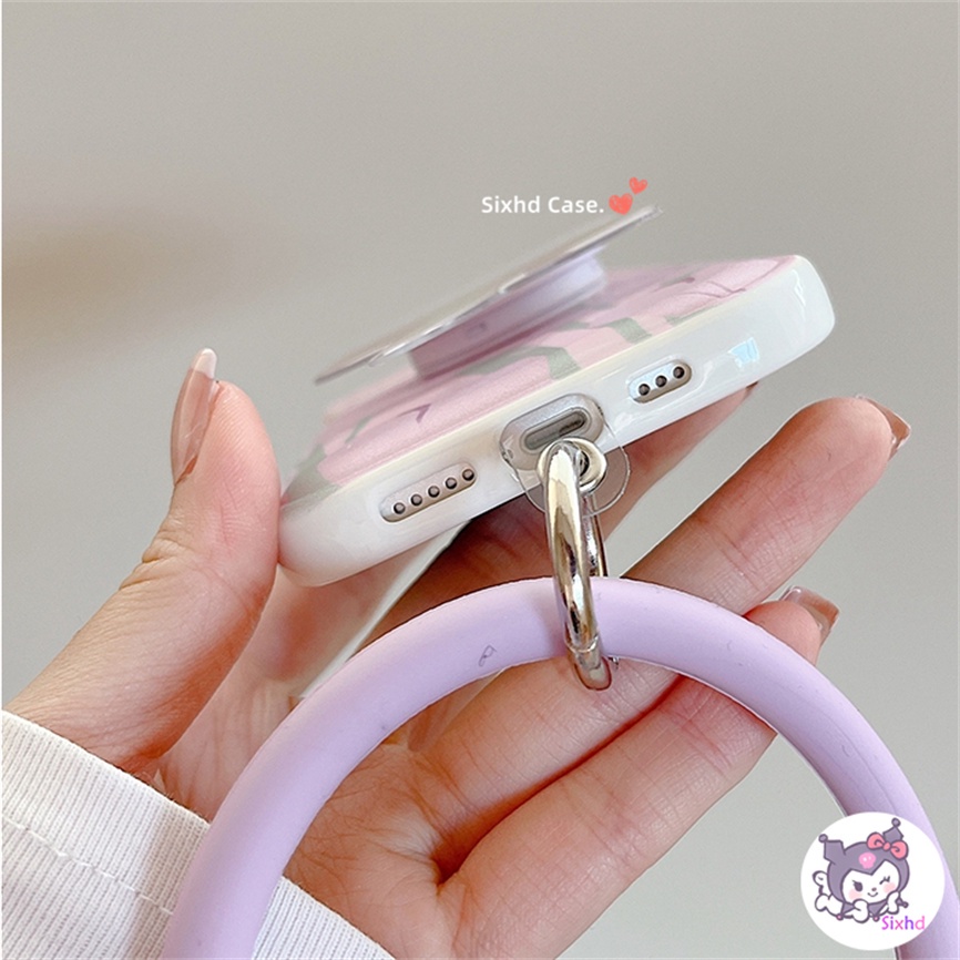 Redmi 12C 10C 10A 9T 9C Note12 11s 11 10 9 8Pro10 9A 9 Xiaomi 12Lite 11Lite 11T 10T Poco M3 M4 F3 X4 X3Pro NFC Ins Gentle Purple Tulip Phone Case +Ring +Bracket Soft Cover