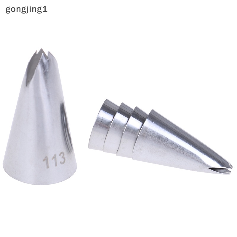 Ggg 5Pcs Daun Nozel Stainless Steel Icing Piping Nozel Tips Pastry Kue Dekorasi ID