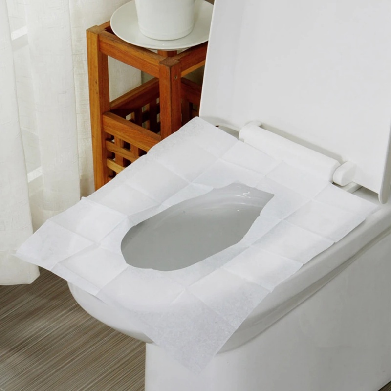 [Unggulan] 10pcs Kertas Sekali Pakai Toilet Seat Cover/Portable Outdoor Travel Keset Toilet Hotel/ Soluble Water Safety Toilet Pad/Aksesori Kamar Mandi