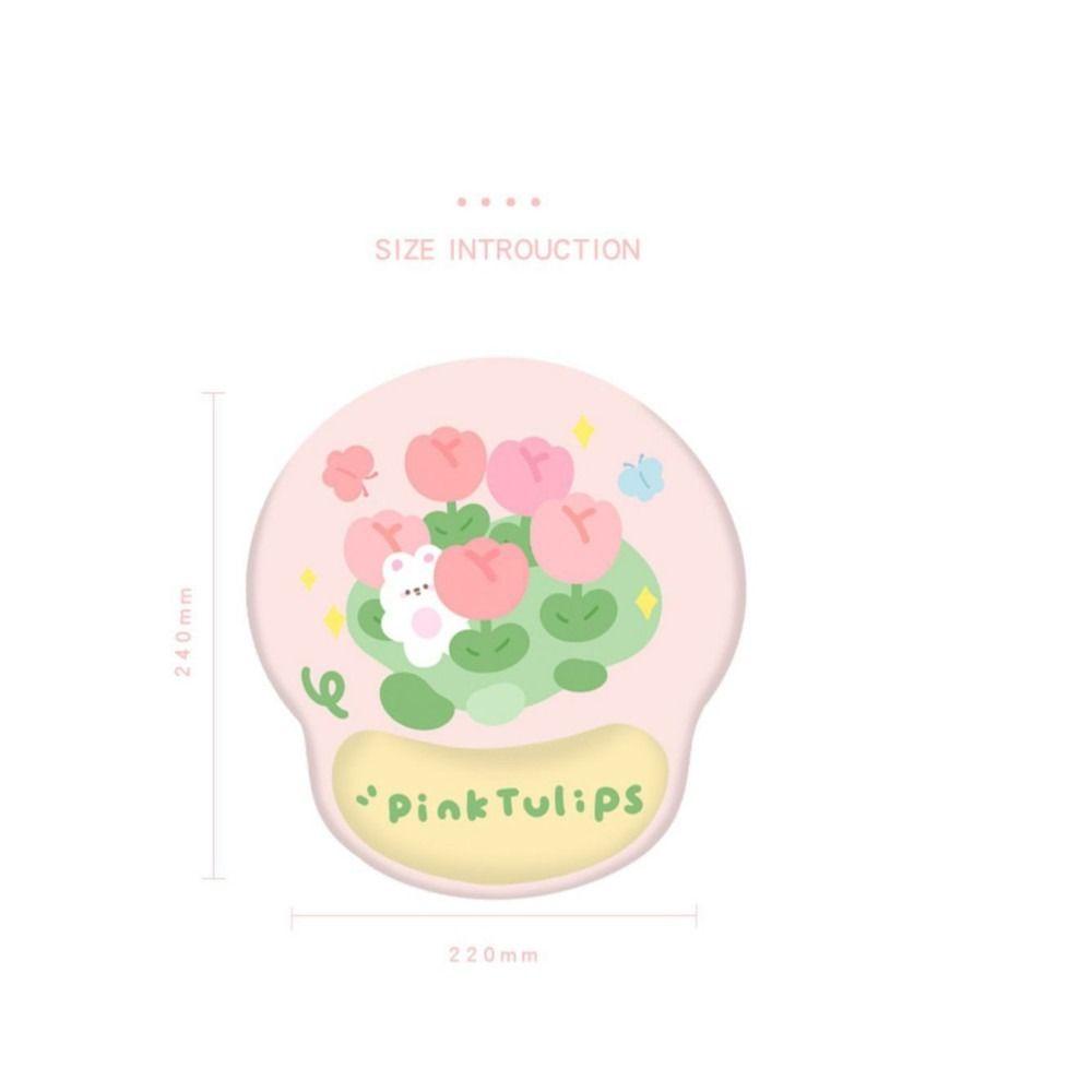 Populer Mouse Pad Soft Tulip Bunny Gel Keyboard Wrist Rest Untuk Mengetik Dan Pereda Nyeri