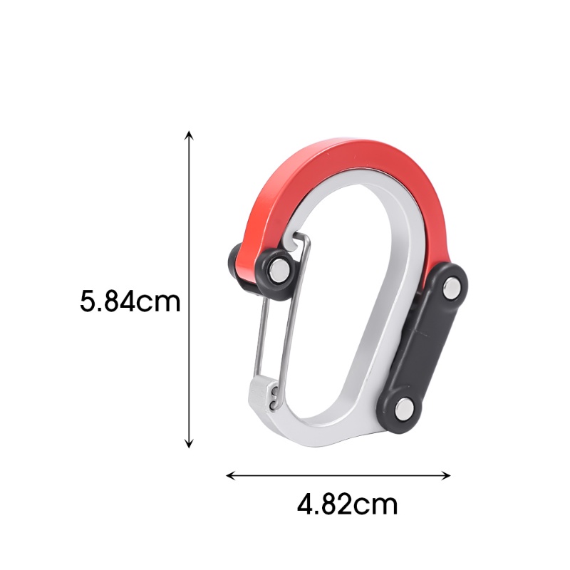 Pendaki Luar Ruangan Carabiner Bahan Aluminium Alloy/ Kait Hiking Gunung Bentuk D/ Sambungan Tali Tenda Tahan Lama Memperbaiki Gesper