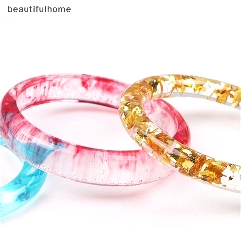 {beautifulhome} Cetakan Gelang Epoxy Kristal Resin DIY Silikon Cetakan Cermin Tembus Tinggi.