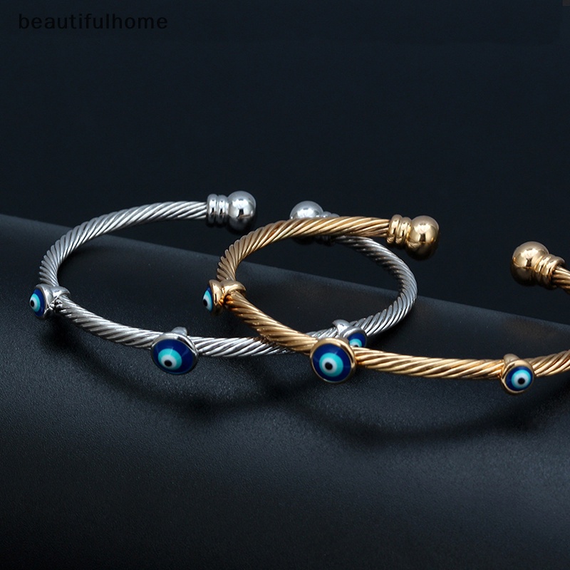 {beautifulhome} Lucky Eye Dropping Oil Turkish Evil Eye Gelang Warna Emas Perak Bangles Hadiah.