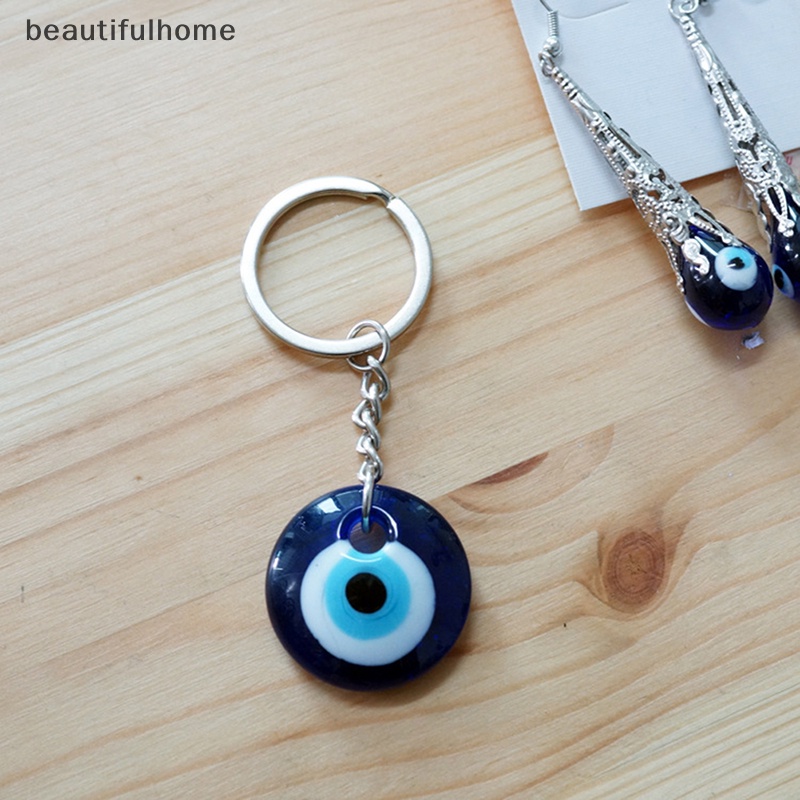 {beautifulhome} Fashion Lucky Turkish Greek Blue Eye Keychain Charm Pendant Gantungan Kunci Hadiah DIY.