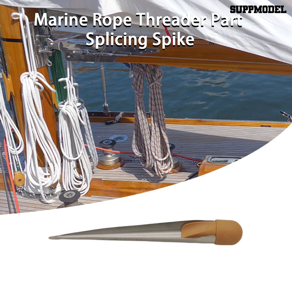 [SM]Marine Rope Threader Gagang Kayu Wearproof Stainless Steel Marine Hardware Rope Wire Splicing Spike Perlengkapan Kabin