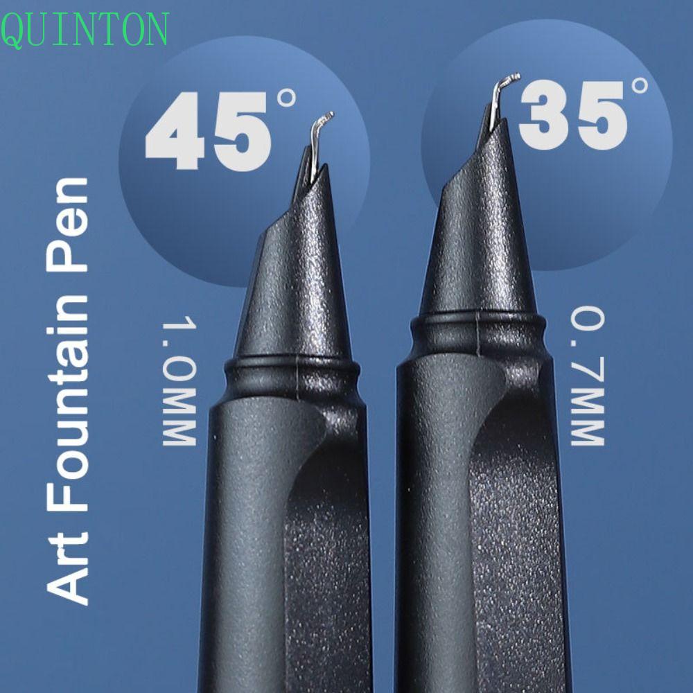 Quinton Curved Pointed Fountain Pen Tahan Lama Kualitas Tinggi Bisnis Tanda Tangan Postur Koreksi Untuk Menandatangani Tulisan Sekolah Alat Kantor Pena Kaligrafi Artis