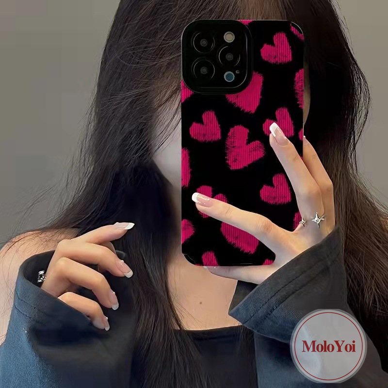 Art Garis Tidak Teratur Motif Zebra Cinta Hati Ponsel Shockproof Case Kompatibel Untuk IPhone XR X XS Max7Plus11 13 12 14 Pro Max8 7 Plus Cover Tekstur Kulit Mewah