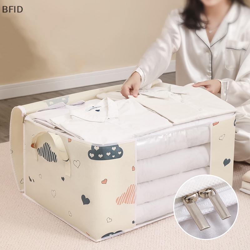 [BFID] Lemari Pakaian Organizer Kapasitas Besar Quilt Storage Bag Kotak Pakaian Wadah Tempat Tidur Kain Polyester Tas Penyimpanan Tahan Debu [ID]