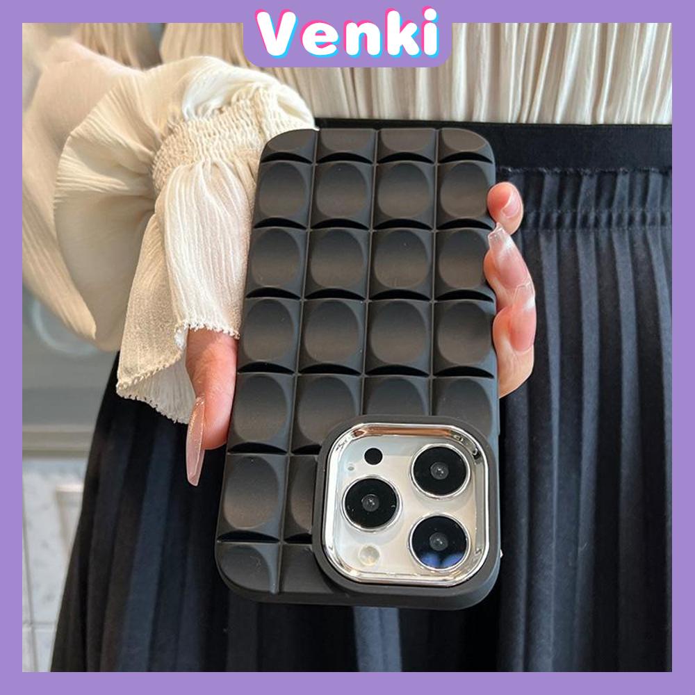 VENKI - Untuk iPhone 11 iPhone Case Kotak-kotak Kental Polos Case TPU Soft Shockproof Airbag Case Multicolor Sederhana Kompatibel dengan iPhone 14 13 Pro max 12 Pro Max XR 7Plus 8Plus