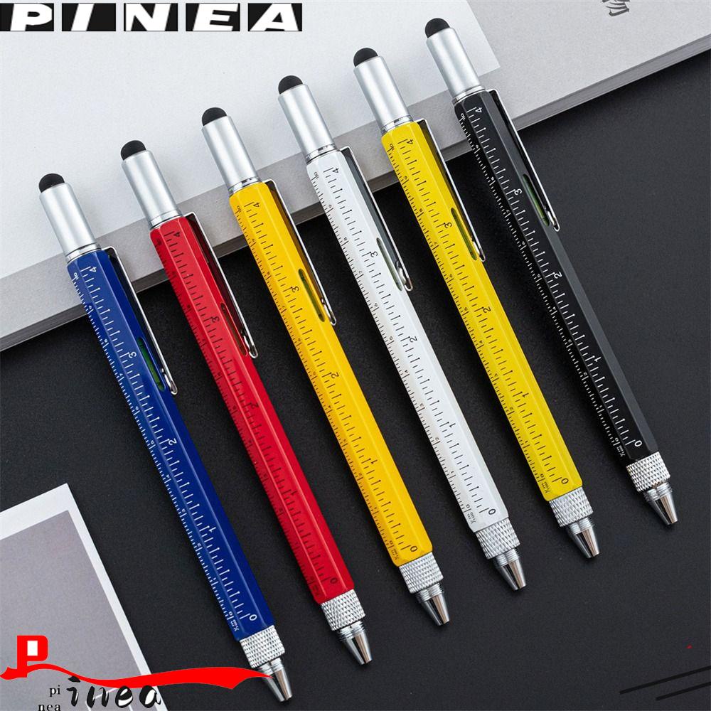 Nanas 2Pcs Pena Multi Fungsi Alat Konstruksi Obeng Waterpas Penggaris Gadget Woodworking Pen