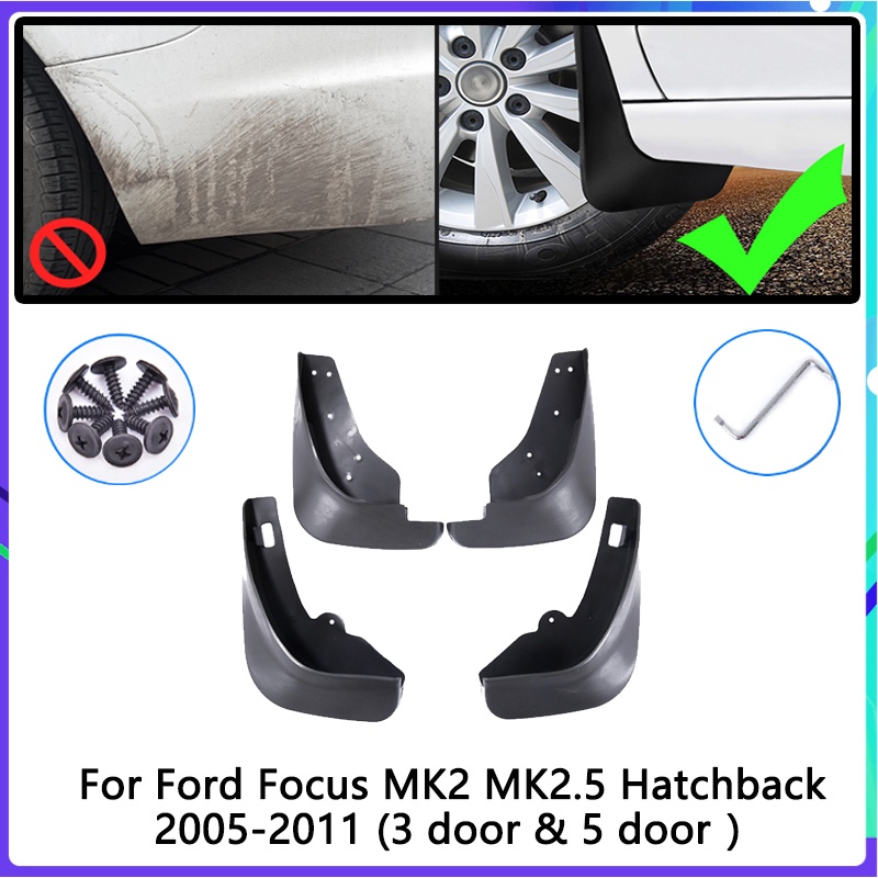 4pcs Flaps Lumpur Mobil Untuk Ford Focus2 MK2 MK2.5 Hatchback 2005~2011 Mudguard Splash Guards Fender Mudflaps Aksesoris Mobil