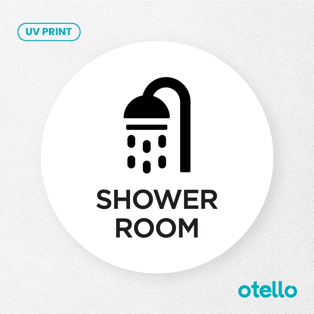 Shower Room Signage Board Akrilik Tempel Dinding Papan Acrylic Sign Board Signage Tempel Dinding Tulisan Label Tanda Petunjuk Rambu Aklirik UV Print