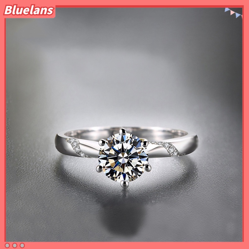 [BLS] Pt950 platinum Disepuh Imitasi grade D Karbon Tinggi moissanite Cincin Berlian Klasik Mikro Bertatahkan Delapan Hati Delapan Panah Enam Cakar Cincin Wanita