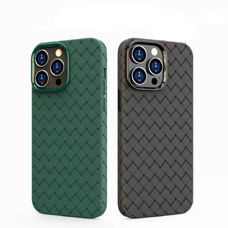 IPHONE Tipis Bernapas Menenun Grid Case Untuk iPhone12 11 Pro MAX Kulit Mewah Silikon Soft Cover Untuk iPhone11 iPhone12 iPhone11Pro iPhone12Pro